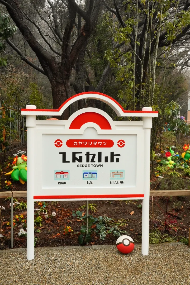 Ortstafel von Sedge Town im Pokepark Kanto